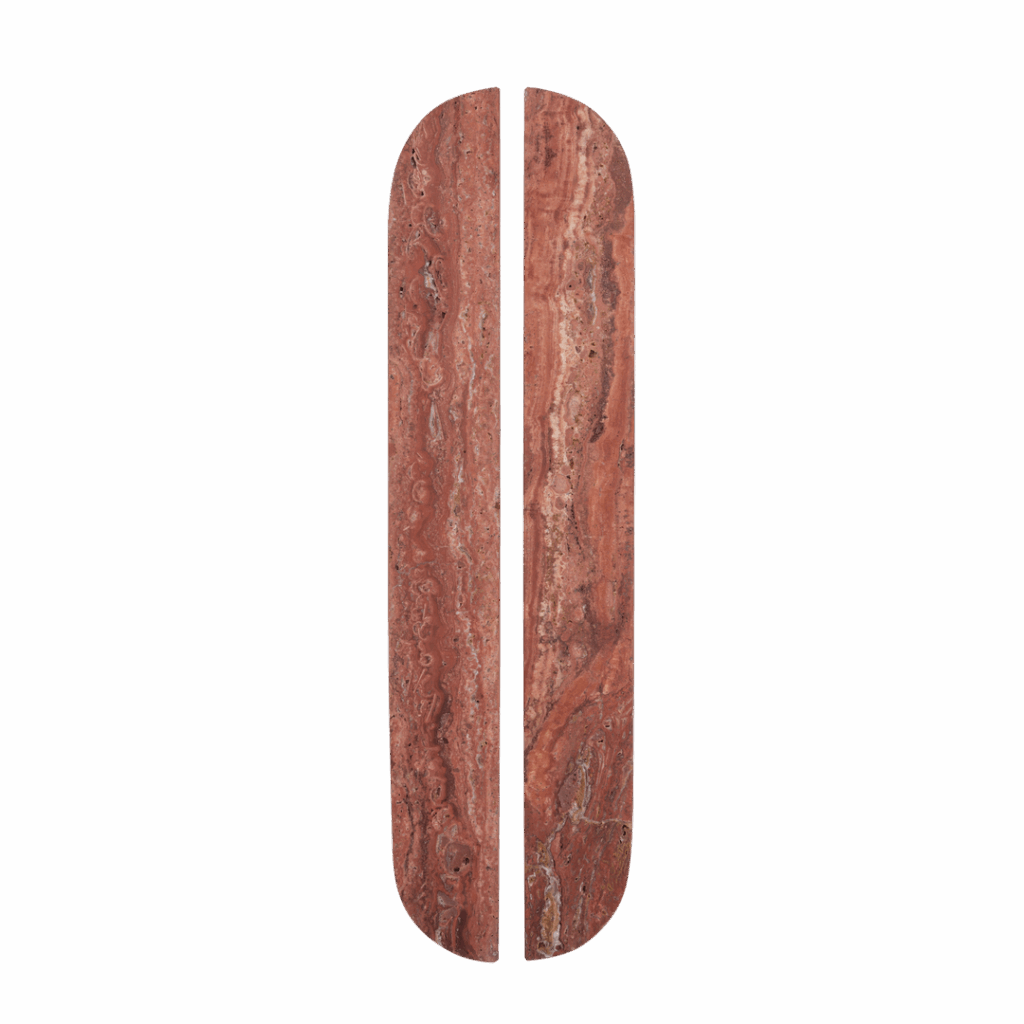 Pedra Curve Cabinetry Pull 320mm (Pair) - Red Travertine