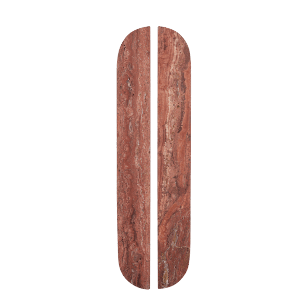 Pedra Curve Cabinetry Pull 320mm (Pair) - Red Travertine