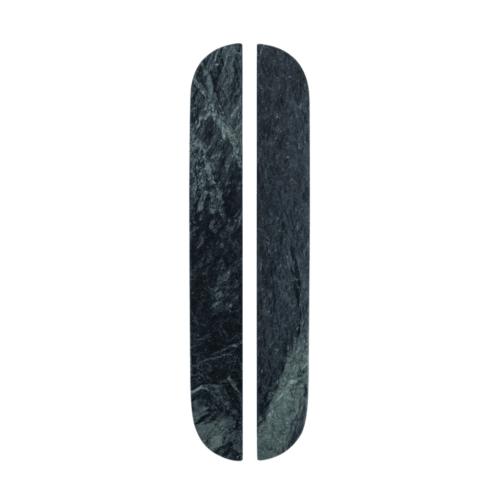 Pedra Curve Cabinetry Pull 320mm (Pair) - Verde Alpi Marble