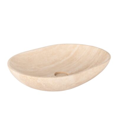 Pedra Oval Basin Sink - Beige Travertine