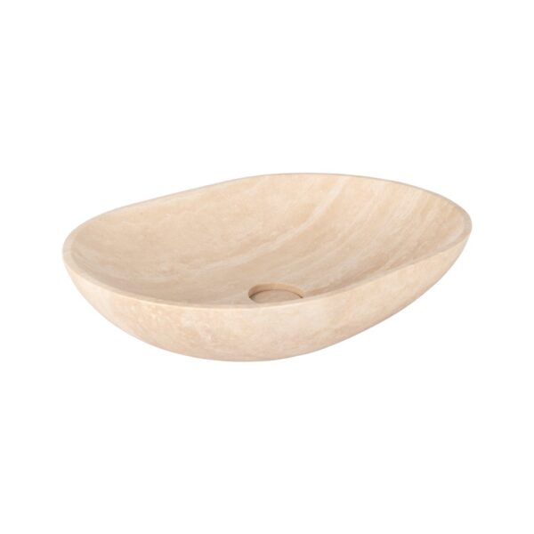 Pedra Oval Basin Sink - Beige Travertine