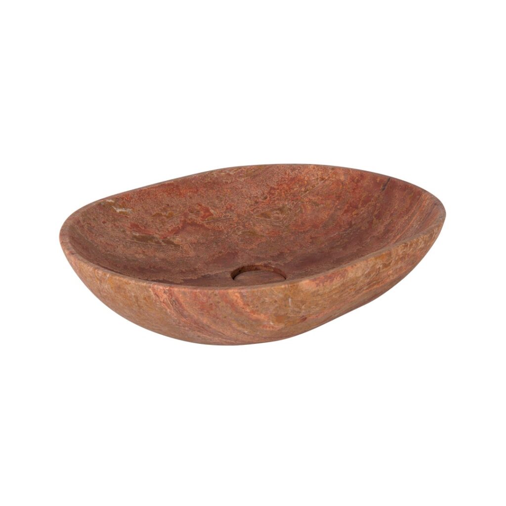 Pedra Oval Basin Sink - Red Travertine