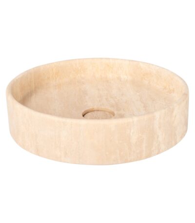 Pedra Round Basin Sink - Beige Travertine