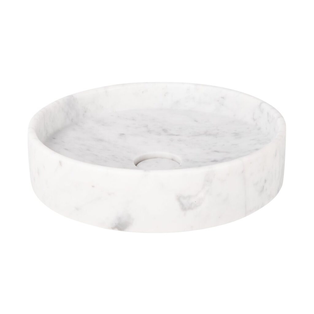 Pedra Round Basin Sink - Carrara Marble