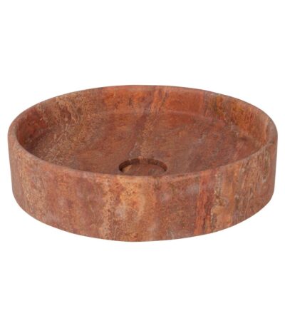 Pedra Round Basin Sink - Red Travertine
