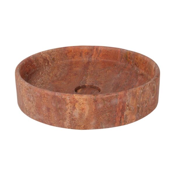 Pedra Round Basin Sink - Red Travertine
