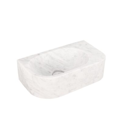 Pedra Wall-Mounted Basin 400mm - Carrara Marble