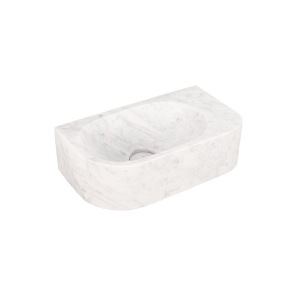 Pedra Wall-Mounted Basin 400mm - Carrara Marble