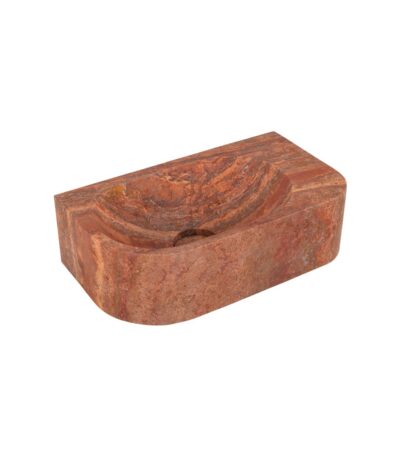 Pedra Wall-Mounted Basin 400mm - Red Travertine