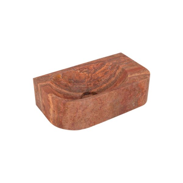 Pedra Wall-Mounted Basin 400mm - Red Travertine