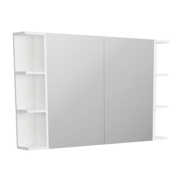 Pencil Edge 900 Mirror Cabinet, 2 Side Shelves