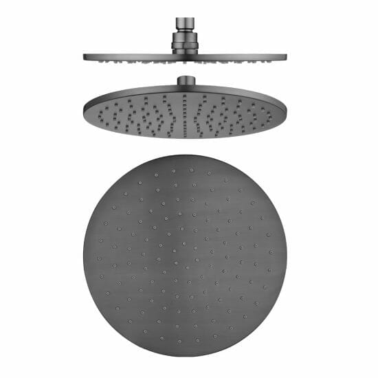 Pentro 250mm Gun Metal Grey Solid Brass Round Rainfall Shower Head | SR010.06