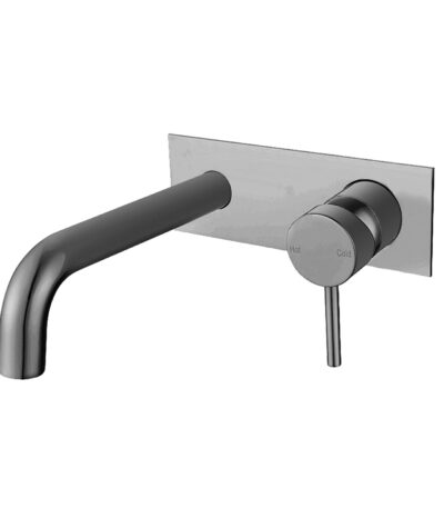 Pentro Brushed Nickel Wall Mixer With Round Spout