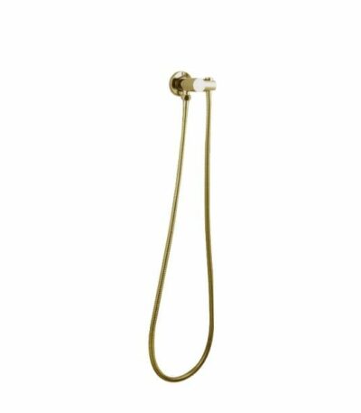 Pentro Brushed Yellow Gold Round Shower Holder Wall Connector & Hose
