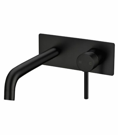 Pentro Matte Black Wall Mixer With Round Spout