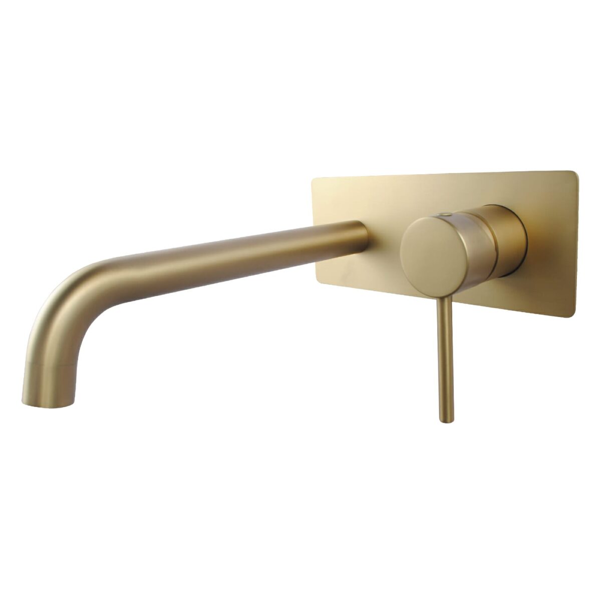 Pentro Round Brushed Yellow Gold Wall Mixer With Spout