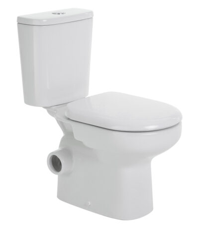 Petra Close-Coupled Toilet Suite, Left Skew Trap, Gloss White