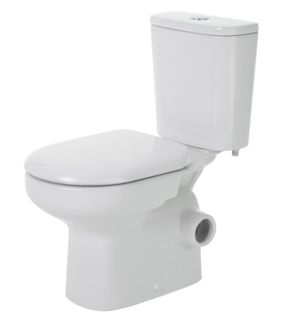 Petra Close-Coupled Toilet Suite, Right Skew Trap, Gloss White