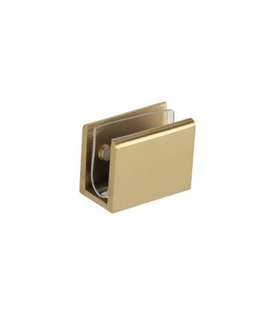 Pius Glass Panel Clip 10mm - Brushed Brass
