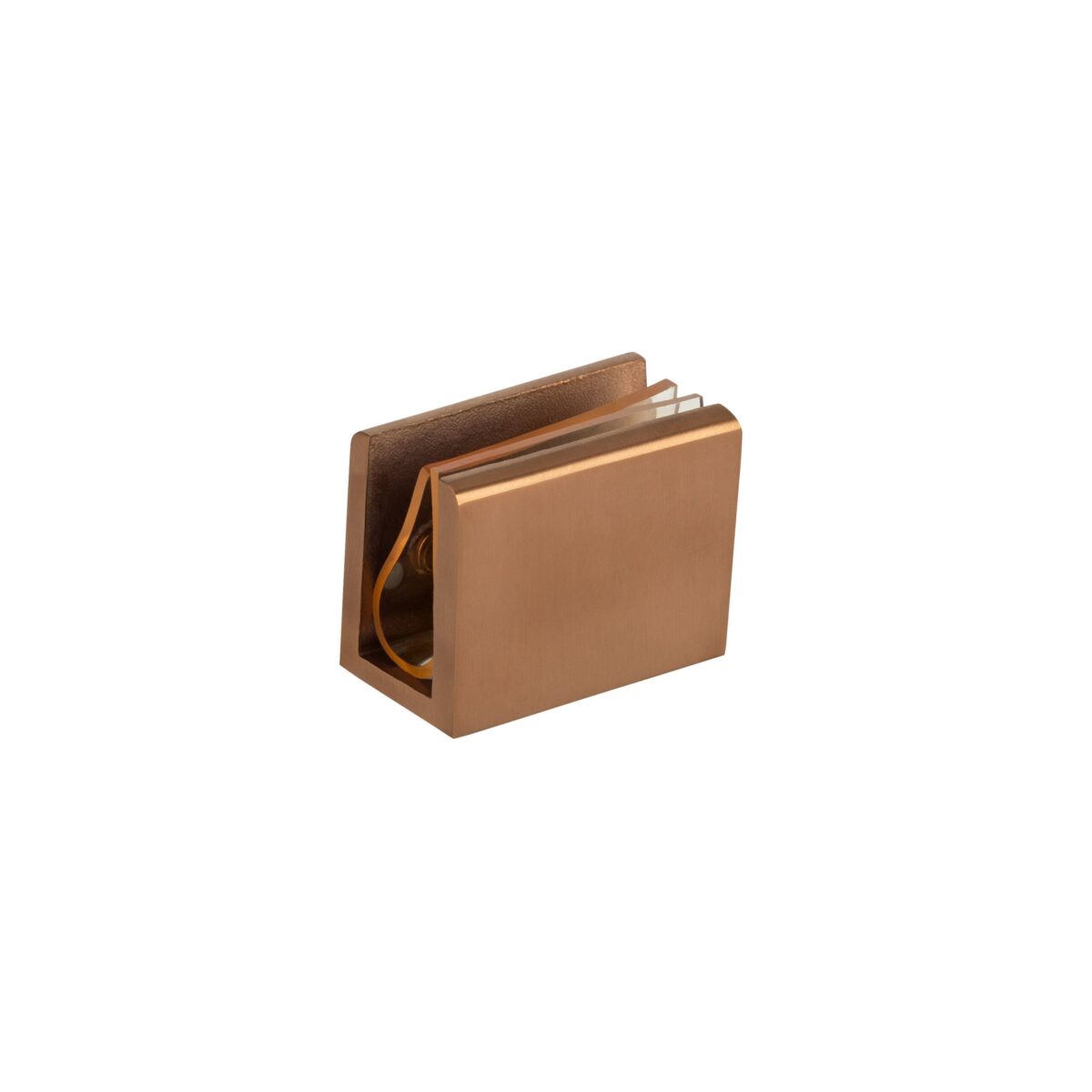 Pius Glass Panel Clip 10mm - Brushed Copper