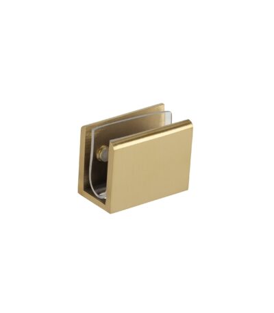 Pius Glass Panel Clip 12mm - Brushed Brass