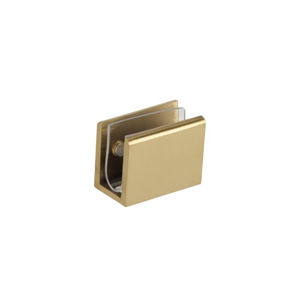 Pius Glass Panel Clip 12mm - Brushed Brass