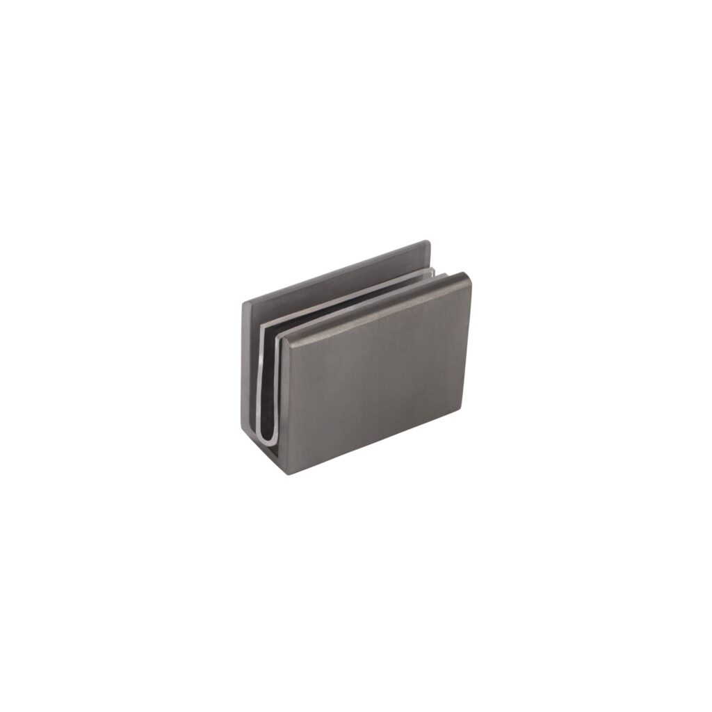 Pius Glass Panel Clip 12mm - Brushed Gunmetal