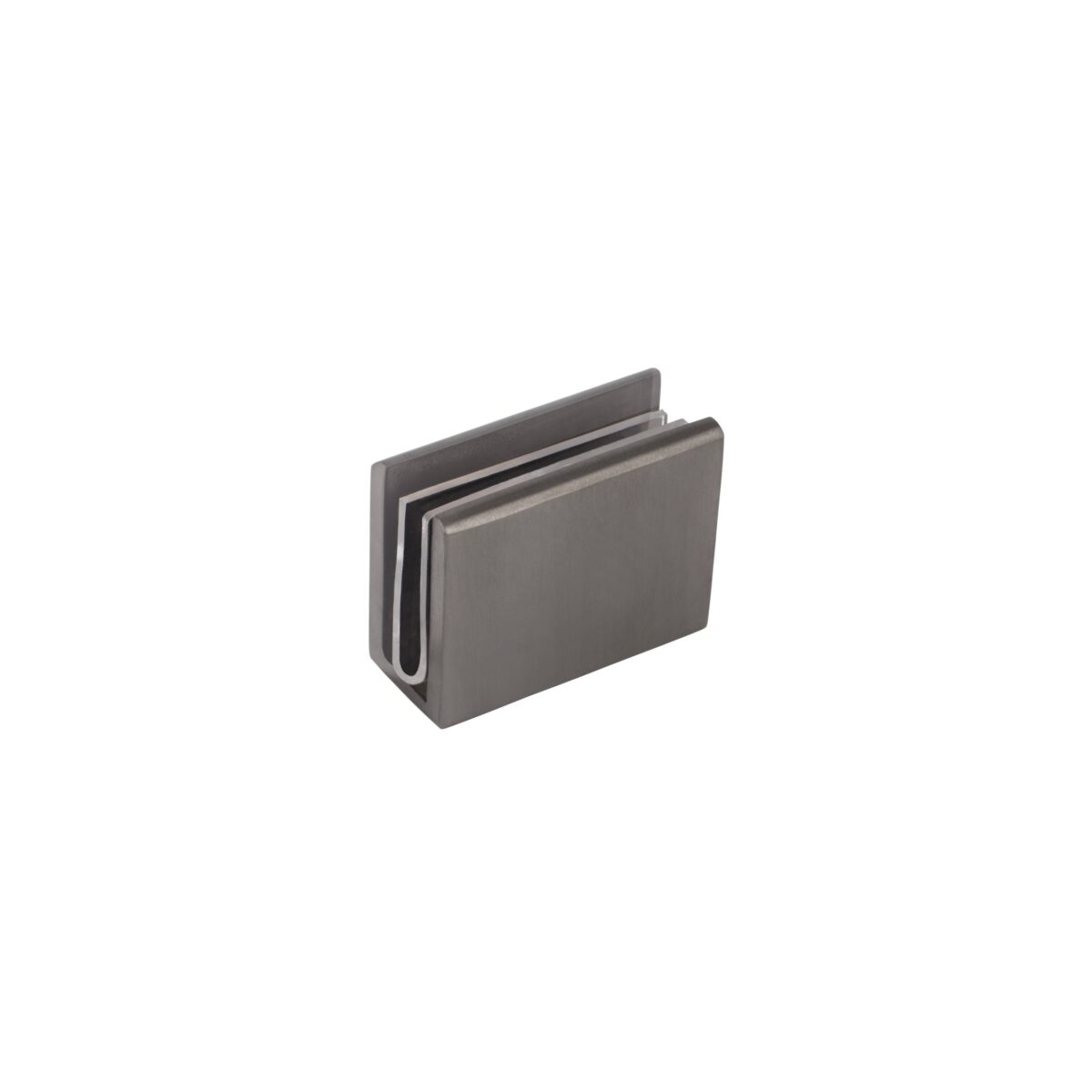 Pius Glass Panel Clip 12mm - Brushed Gunmetal