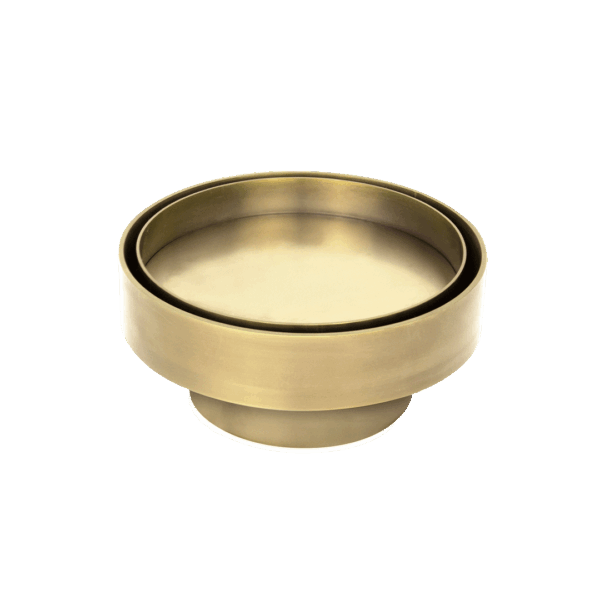 Pixi Round Tile Insert Floor Waste - Brushed Brass