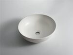 Polar - 400mm Matte White Wavy Round Textured Exterior Ceramic Above Counter Basin | 400x400x130mm | CLA-435W-TMW