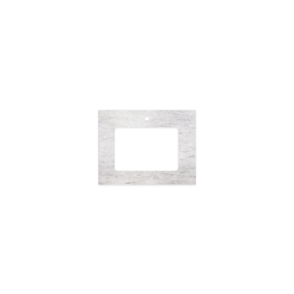 Polar Sacco Silica Free Stone Top, Rectangular Full Depth with Single Undermount Basin Hole & Tap Hole, 600mm