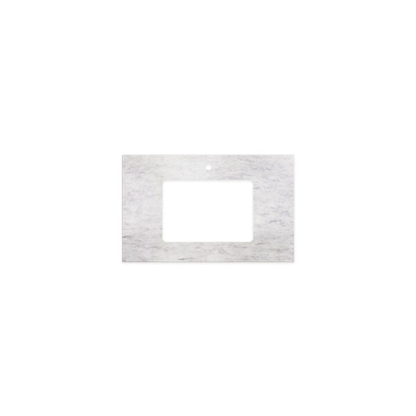 Polar Sacco Silica Free Stone Top, Rectangular Full Depth with Single Undermount Basin Hole & Tap Hole, 750mm