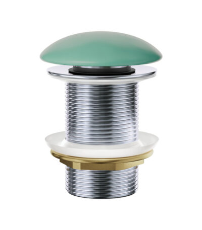 Pop-Up 32mm Non-Overflow Basin Waste, Matte Green Ceramic Cap
