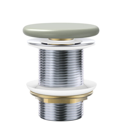 Pop-Up 32mm Non-Overflow Basin Waste, Matte Olive Flat Ceramic Cap
