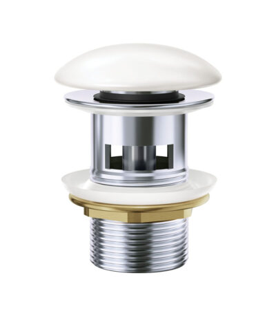 Pop-Up 32mm Overflow Basin Waste, Gloss White Ceramic Cap