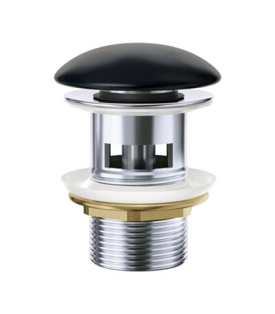 Pop-Up 32mm Overflow Basin Waste, Matte Black Ceramic Cap
