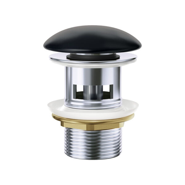 Pop-Up 32mm Overflow Basin Waste, Matte Black Ceramic Cap