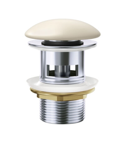 Pop-Up 32mm Overflow Basin Waste, Matte Khaki Ceramic Cap