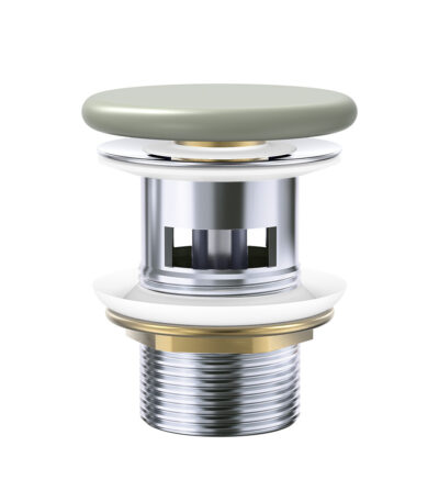 Pop-Up 32mm Overflow Basin Waste, Matte Olive Flat Ceramic Cap