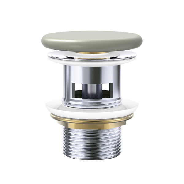Pop-Up 32mm Overflow Basin Waste, Matte Olive Flat Ceramic Cap