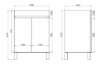 POSEIDON B64L-WO BERGE MDF FLOOR STANDING VANITY 590*830*450MM WHITE OAK - Urban Designs Bathroom and Kitchen