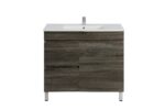 POSEIDON B94LL-DG BERGE MDF FLOOR STANDING VANITY LEFT SIDE DRAWERS 890*830*450MM DARK GREY - Urban Designs Bathroom and Kitchen