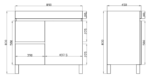 POSEIDON B94LL-DG BERGE MDF FLOOR STANDING VANITY LEFT SIDE DRAWERS 890*830*450MM DARK GREY - Urban Designs Bathroom and Kitchen