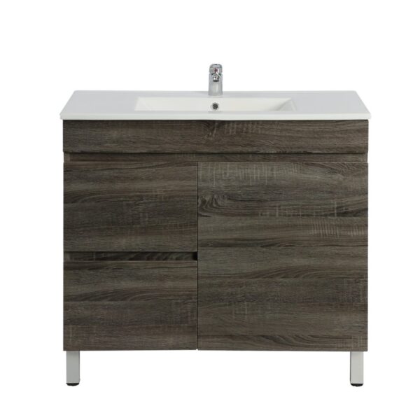 POSEIDON B94LL-DG BERGE MDF FLOOR STANDING VANITY LEFT SIDE DRAWERS 890*830*450MM DARK GREY - Urban Designs Bathroom and Kitchen