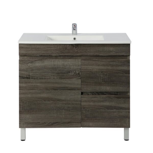 POSEIDON B94RL-DG BERGE MDF FLOOR STANDING VANITY RIGHT SIDE DRAWERS 890*830*450MM DARK GREY - Urban Designs Bathroom and Kitchen
