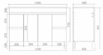POSEIDON EV124L-OAK EVIE PVC FLOOR STANDING VANITY OAK - Urban Designs Bathroom and Kitchen