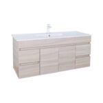 POSEIDON EV124WH-OAK EVIE PVC WALL HUNG VANITY OAK - Urban Designs Bathroom and Kitchen