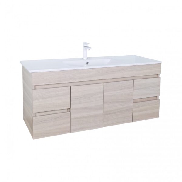 POSEIDON EV124WH-OAK EVIE PVC WALL HUNG VANITY OAK - Urban Designs Bathroom and Kitchen