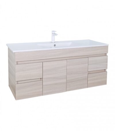POSEIDON EV154WH-OAK EVIE PVC WALL HUNG VANITY OAK - Urban Designs Bathroom and Kitchen