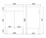 POSEIDON EV64L-DB EVIE PVC FLOOR STANDING VANITY DARK BROWN - Urban Designs Bathroom and Kitchen